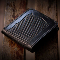 Handmade Leather Fine Horse Tooled Mens billfold Wallet Cool Leather Wallet Slim Wallet for Men