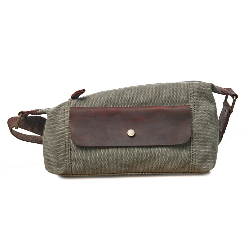 Cool Canvas Leather Mens Sling Bag Chest Bag One Shoulder Pack for men - iwalletsmen