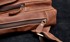 Genuine Leather Mens Cool Chest Bag Sling Bag Crossbody Bag Travel Bag Hiking Bag for men