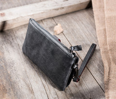 Handmade Leather Mens Biker Wallet Cool Leather Wallet Long Wrist Wallets for Men