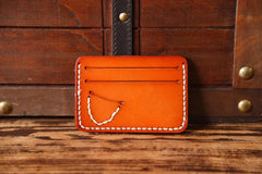 Handmade Mens Cool billfold Leather Wallet Men Small Card Slim Wallets for Men