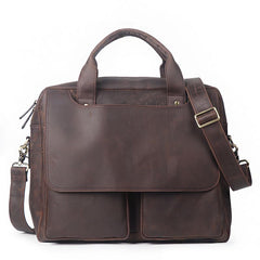 GENUINE LEATHER MENS COOL MESSENGER BAG BRIEFCASE WORK BAG BUSINESS BAG FOR MEN - iwalletsmen
