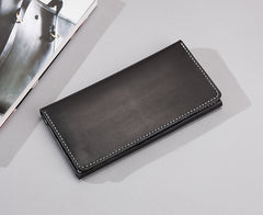 Handmade Leather Mens Clutch Wallet Cool Leather Wallet Long Phone Wallets for Men