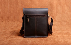 Handmade Leather Mens Cool Messenger Bag Square Bag Chest Bag Bike Bag Cycling Bag for men