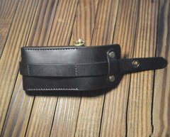 Leather Black Mens Cigarette Case Cigarette Holder Belt Pouch with Belt Loop for Men - iwalletsmen
