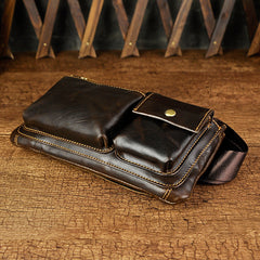 Leather Fanny Pack Mens Waist Bag Hip Pack Belt Bag Bumbag for Men