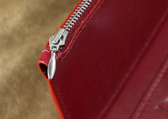 Handmade Leather Tooled Trifold Henna Floral Mens Long Wallet Cool Leather Wallet Clutch Wallet for Men