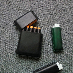 Cool Leather Mens 10pcs Cigarette Holder Case Vintage Custom Cigarette Case for Men - iwalletsmen