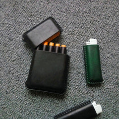Cool Leather Mens 12pcs Cigarette Holder Case Vintage Custom Cigarette Case for Men - iwalletsmen