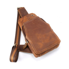 Cool Leather Chest Bag Sling Bag Sling Crossbody Bag Sling Travel Bag Sling Hiking Bag For Men - iwalletsmen