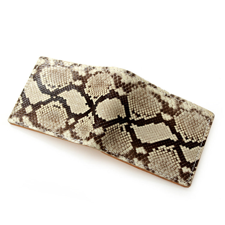 Handmade Cool Mens Snake Skin Small Wallet Slim billfold Wallets Black –  imessengerbags