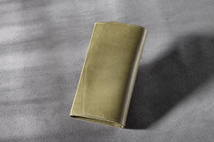 Handmade Leather Mens Clutch Wallet Cool Leather Wallet Long Phone Wallets for Men
