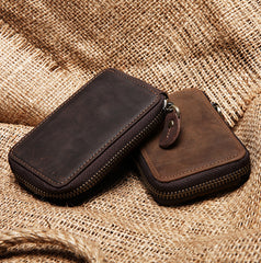 Handmade Leather Mens Cool Key Wallet Car Key Holder Case Card Wallet for Men