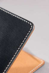 Handmade Leather Mens Cool Slim Leather Wallet Men Small Wallets Bifold for Men