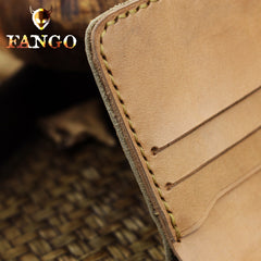 Handmade Leather Floral Mens Cool Slim Leather Wallet Men billfold Wallets Bifold for Men