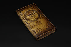 Handmade Leather Tooled Hobbit Mens Long Wallet Cool Leather Wallet Clutch Wallet for Men