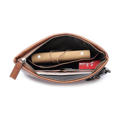 Genuine Leather Mens Urban Cohort Clutch Cool Slim Wallet Zipper Clutch Wristlet Wallet for Men - iwalletsmen