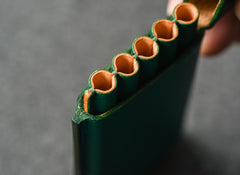 Handmade Green Leather Womens 5pcs Cigarette Holder Case Cool Custom Cigarette Case for Women - iwalletsmen