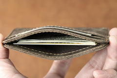 Handmade Leather Mens Cool billfold Wallet Card Holder Small Card Slim Wallets for Men - iwalletsmen