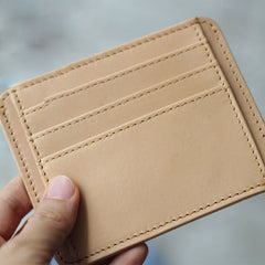 Vintage Brown Slim Leather Mens Card Wallet Small Card Holder Front Pocket Wallet For Men - iwalletsmen