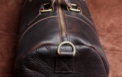 Genuine Leather Mens Bucket Bag Cool Weekender Bag Travel Bag Duffle Bags Overnight Bag Holdall Bag for men
