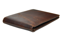 Handmade Leather Mens Cool Slim Leather Wallet Card Wallet Holders Men Small Wallets Bifold for Men