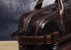 Genuine Leather Mens Cool Messenger Bag Briefcase Backpack Bag Travel Bag for Men