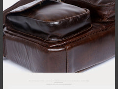 Genuine Leather Mens Cool Messenger Bag Chest Bag Bike Bag Cycling Bag for men