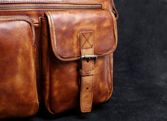 Genuine Leather Mens Cool Messenger Bag Chest Bag Bike Bag Cycling Bag for men
