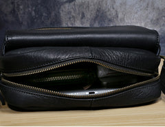 Genuine Leather Mens Cool Messenger Bag Chest Bag Bike Bag Cycling Bag for men