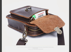 Leather Belt Pouch Mens Small Cases Waist Bag Hip Pack Belt Bag Fanny Pack Bumbag for Men