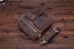 Genuine Leather Mens Cool Messenger Bag Work Bag Satchel Bag Briefcase Bag for men