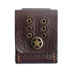 Cool Mens Leather Zippo Lighter Case with Loop Leather Zippo lighter Holder with Clip - iwalletsmen