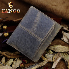 Handmade Leather Mens Cool Slim Leather Wallet Men billfold Wallets Bifold for Men