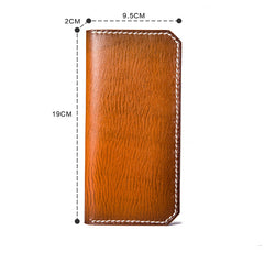 Handmade Leather Mens Cool Long Leather Wallet Bifold Clutch Wallet for Men - iwalletsmen