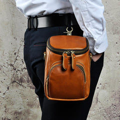 MEN LEATHER Belt Pouch WAIST BAG HIP PACK BELT BAG CELL PHONE HOLSTER - iwalletsmen