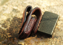 Cool Mens Brown Leather Zippo Lighter Cases with Loop Zippo lighter Holders with clips - iwalletsmen