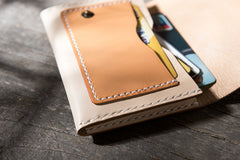 Handmade Leather Mens Cool billfold Wallet Card Holder Small Card Slim Wallets for Men