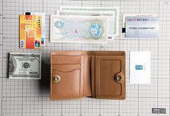 Handmade Leather Mens Cool Slim Leather Wallet Men Small Wallets Bifold for Men