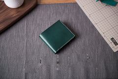 Handmade Leather Mens Cool Slim Leather Wallet Men Small Wallets Bifold for Men Women
