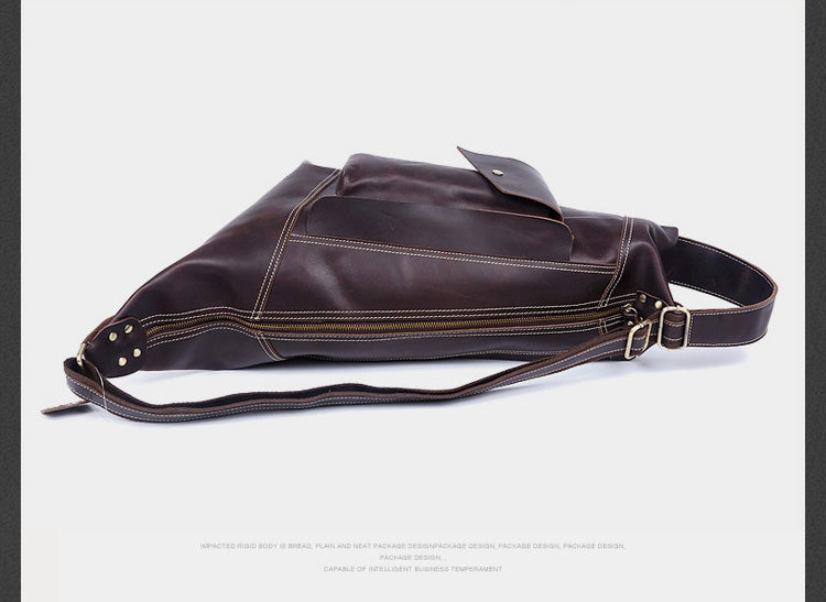 Genuine Leather Mens Cool Chest Bag Sling Bag Crossbody Bag Travel Bag – iwalletsmen Genuine Leather Mens Cool Chest Bag Sling Bag Crossbody Bag Travel Bag – iwalletsmen
