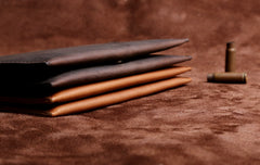 Handmade Leather Mens Cool Long Leather Wallet Clutch Wristlet Wallet for Men