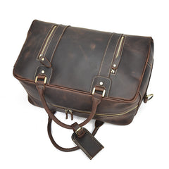 Genuine Leather Mens Cool Weekender Bag Travel Bag Duffle Bags Overnight Bag Holdall Bag for men