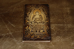 Handmade Leather Tooled Shakya Muni Buddhism Notebook Journal Travel Book Diary