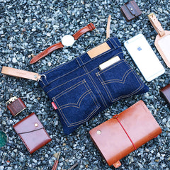 Cool Blue Jean Mens Clutch Bag Wristlet Bag Wallet Zipper Clutch Wallet For Men - iwalletsmen