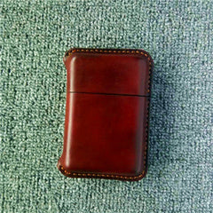 Cool Leather Mens 12pcs Cigarette Holder Case Vintage Custom Cigarette Case for Men - iwalletsmen