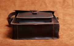 Handmade Leather Mens Cool Messenger Bag Square Bag Chest Bag Bike Bag Cycling Bag for men