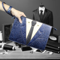 Handmade Leather Floral Tooled Mens Clutch Cool Slim Wallet Zipper Clutch Wristlet Wallet for Men