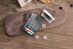Handmade Leather Mens Cool billfold Wallet Card Holder Small Card Slim Wallets for Men