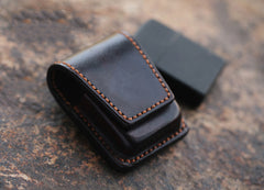 Cool Mens Leather Zippo Lighter Cases with Loop Zippo lighter Holder with clips - iwalletsmen